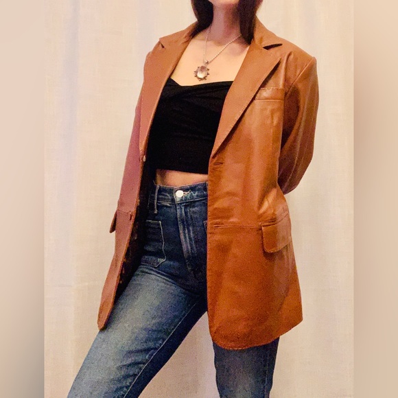 NEOT Zayn Carmel Leather Jacket Size Medium - Picture 1 of 16